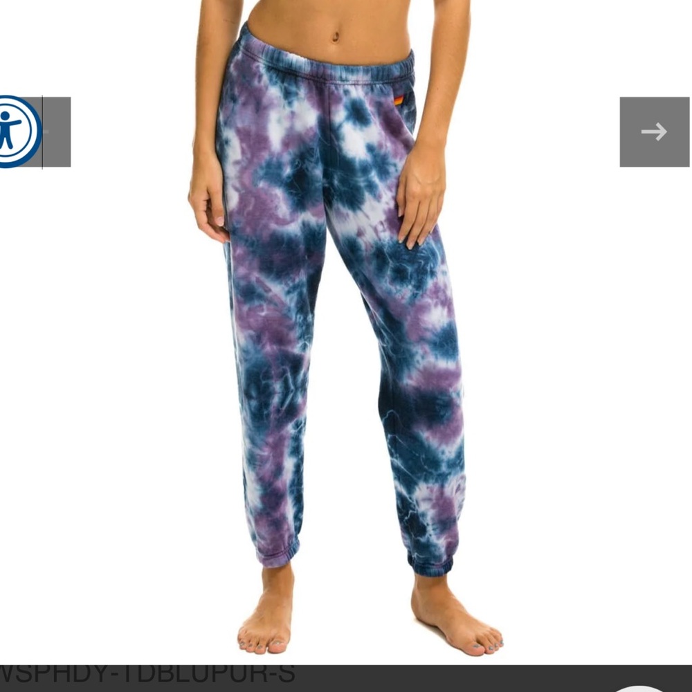 Women’s Aviator Nation Hand Dyed Sweat Pants-Purple Tie Dye